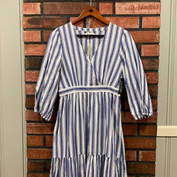 Madewell Ruffle-Sleeve Tiered Dress in Ava Stripe - Picture 6 of 12